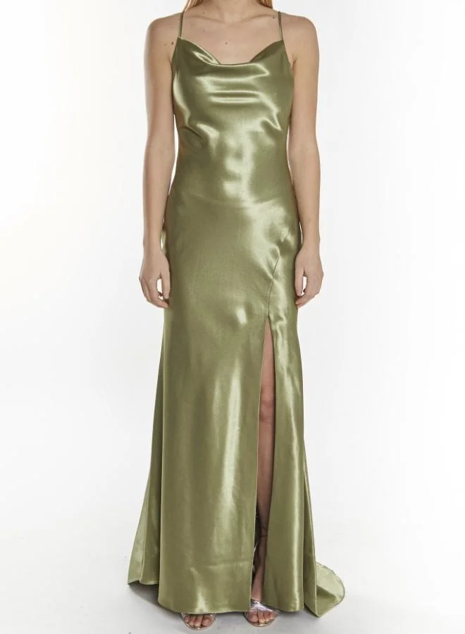 ترو ديكادينس Pippa Cowl Neck Front Split Slip Dress
